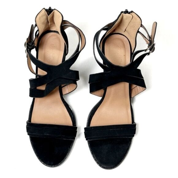 NWOT Charlotte Russe Gladiator Block Heel Sandals Zip Up Open Toe Faux Suede - Picture 2 of 5